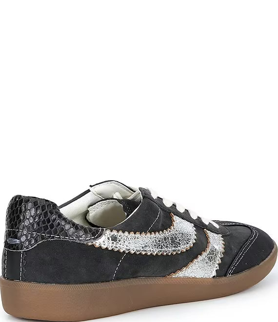 Dolce Vita Merit Anthracite Embossed Leather Gum Sole Sneakers