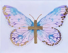 Load image into Gallery viewer, Framed "Trust in the Lord" Cross Butterfly Canvas