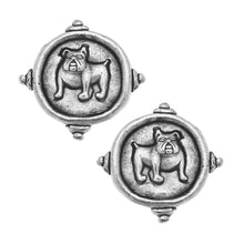 Load image into Gallery viewer, Silver Bulldog Pierced Earrings