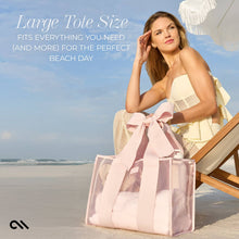 Load image into Gallery viewer, Special Edition Bow Beach Tote With Phone Pouch