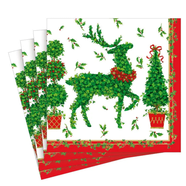 Caspari Animal Topiaries Cocktail Napkins