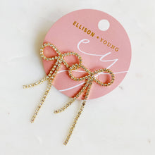 Load image into Gallery viewer, Rhinestone Bow Earrings