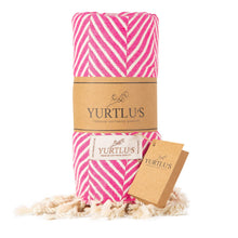 Load image into Gallery viewer, YURTLU'S Turkish Beach Towel Pre-Washed 38"x72" Quick Dry and Highly Absorbent Oversized Sand-Free Stylish and Versatile for Beach, Spa, and Home Light 100% Cotton Peshtemal