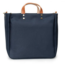 Load image into Gallery viewer, "Codie" Navy Nylon Tote with Leather Accents