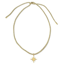 Load image into Gallery viewer, HART Star Compass Charm with Gold Lurex Necklace Cord