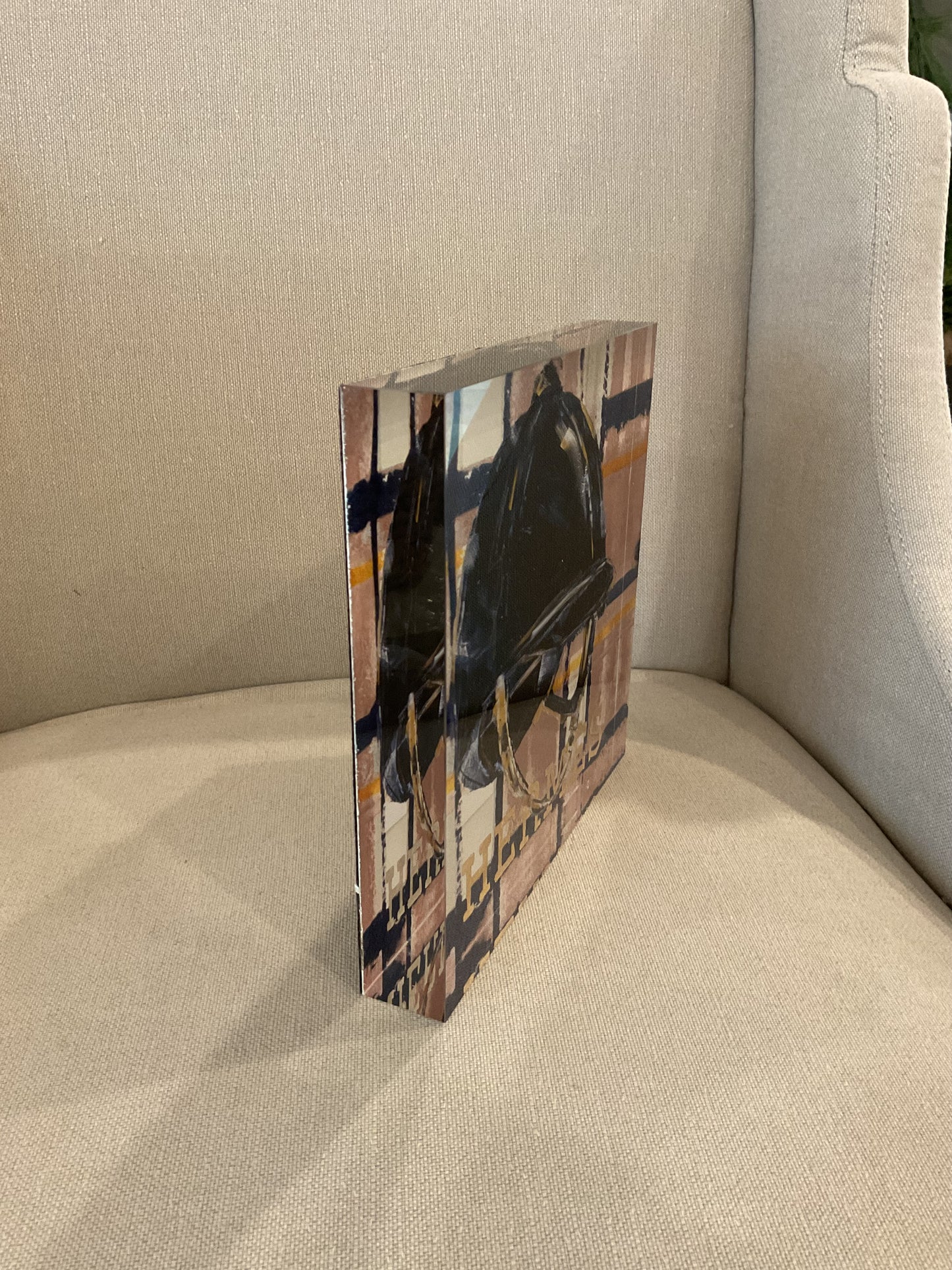 Hermes Riding Helmet Acrylic Block