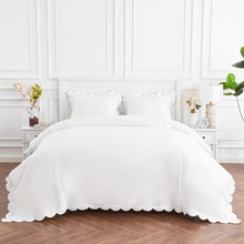Load image into Gallery viewer, Scallop Frame Embroidered Cotton Percale Duvet Set