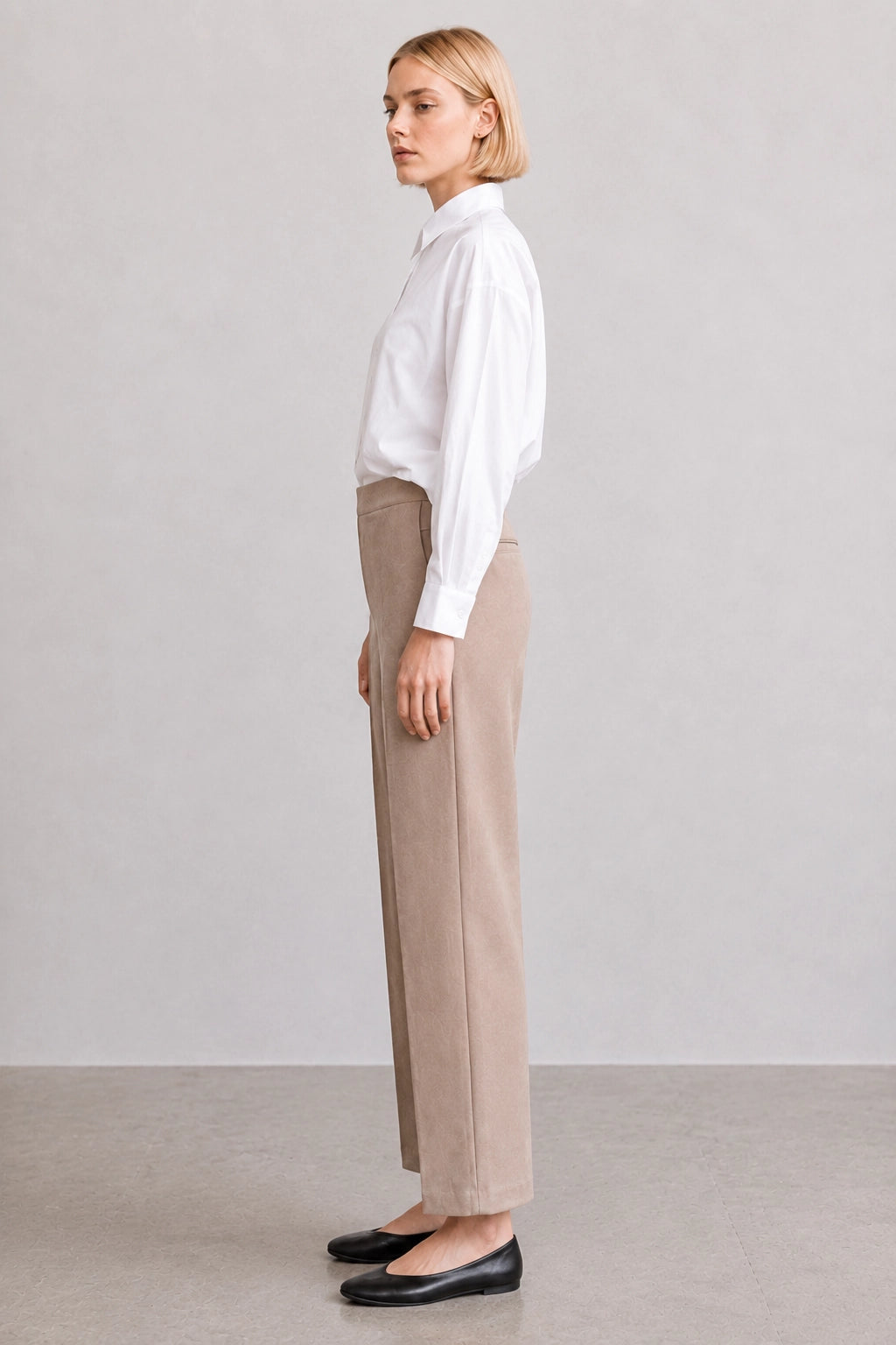Taupe Clean Stretch Straight Pant
