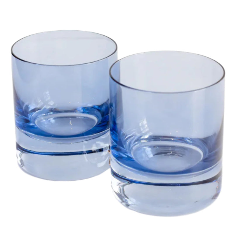 Estelle Colored Glass Cobalt Blue Rocks Glass Set of 2