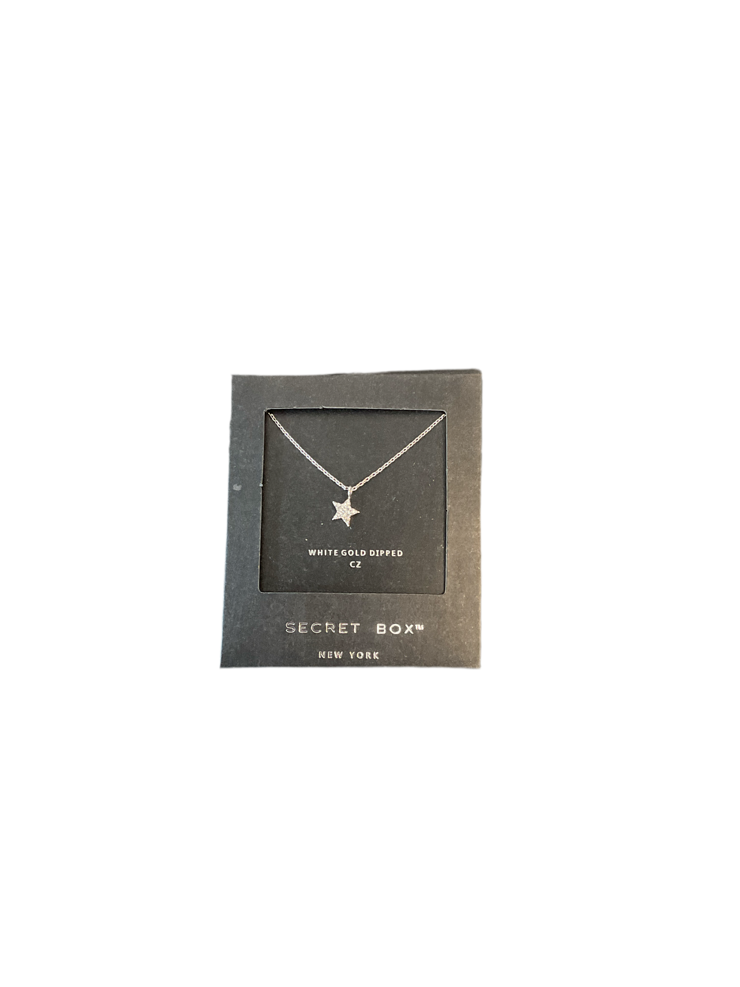 Boxed Necklace White Gold Star