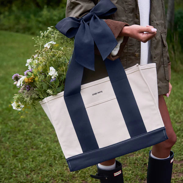Case-Mate Oxford Navy Canvas Bow Tote