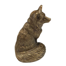 Load image into Gallery viewer, Antiqued Solid Brass Sitting Fox