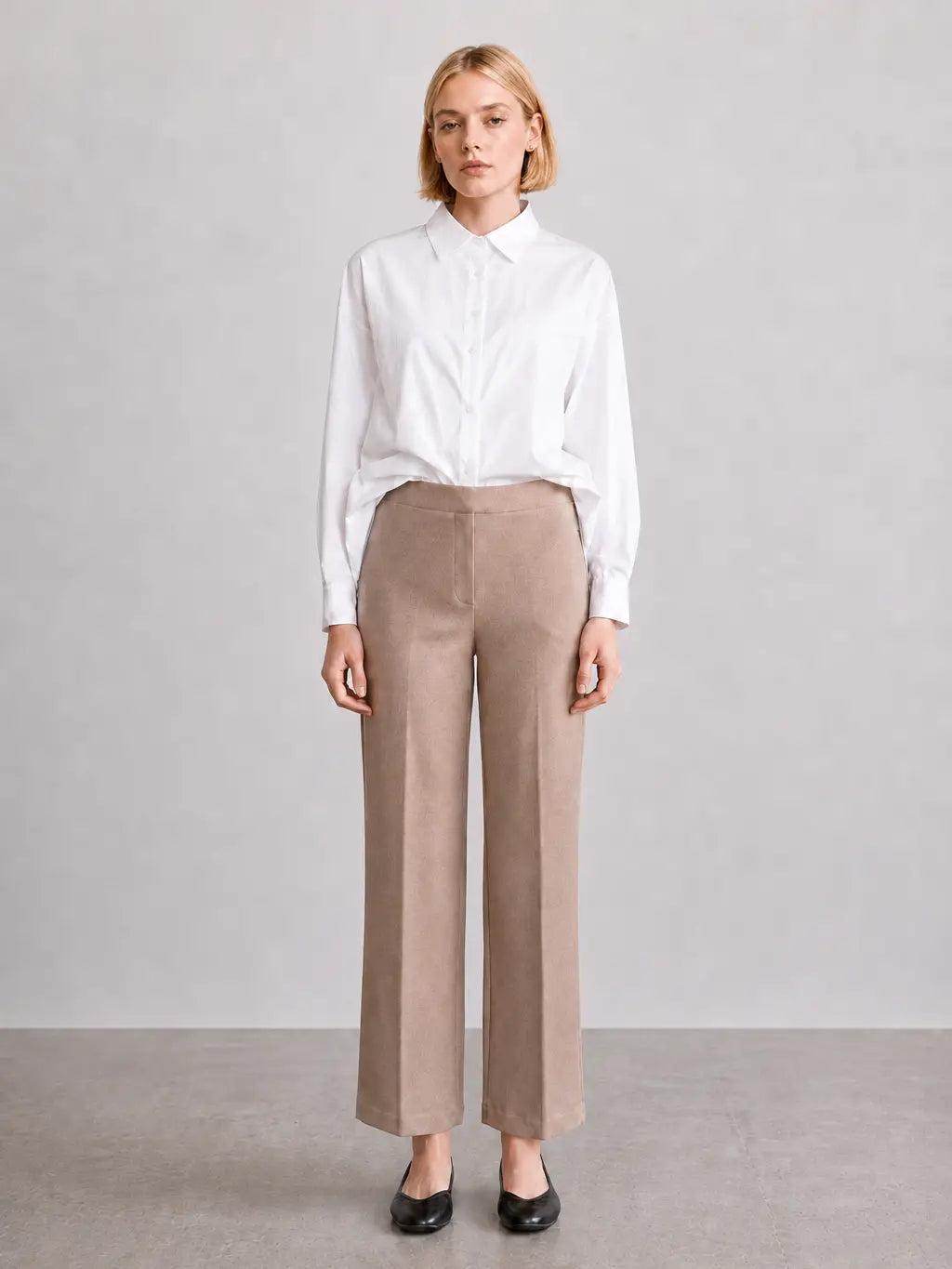 Taupe Clean Stretch Straight Pant