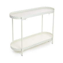 Load image into Gallery viewer, Scalloped Edge Double Shelf Accent Table