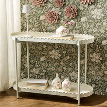 Load image into Gallery viewer, Scalloped Edge Double Shelf Accent Table