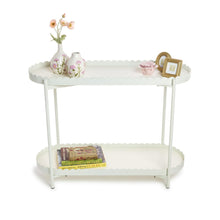 Load image into Gallery viewer, Scalloped Edge Double Shelf Accent Table