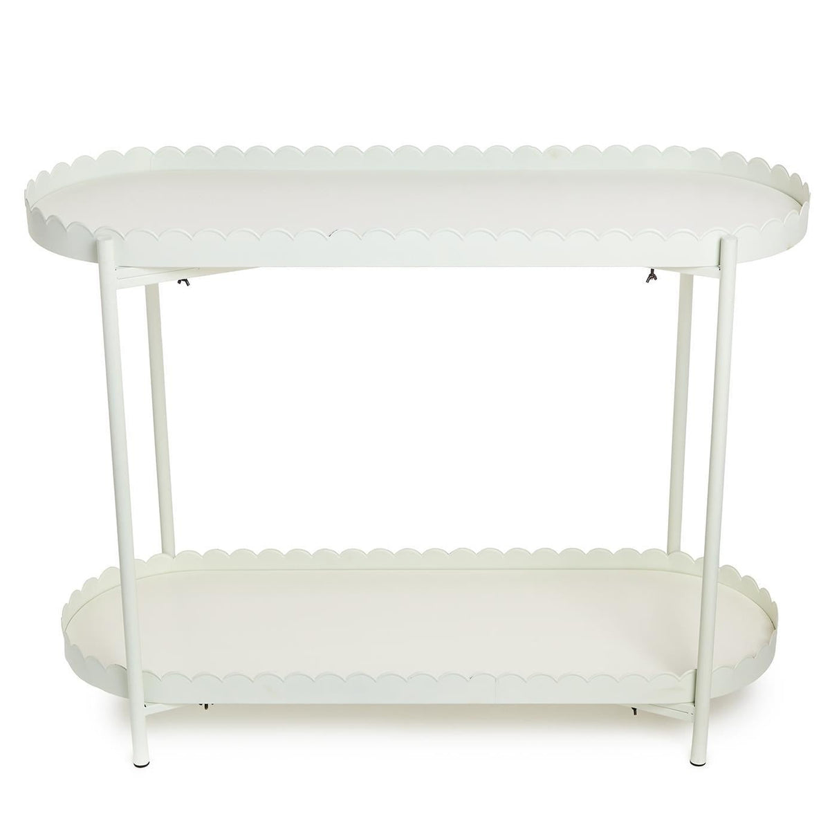 Scalloped Edge Double Shelf Accent Table