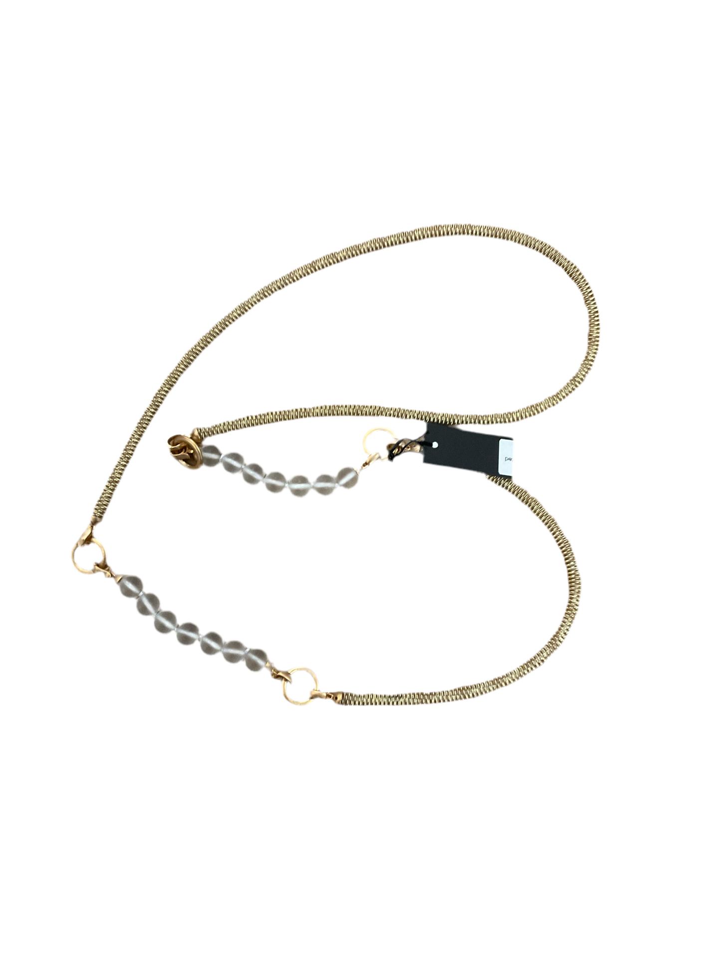 Long Gold Chain w/ Frosted Beads