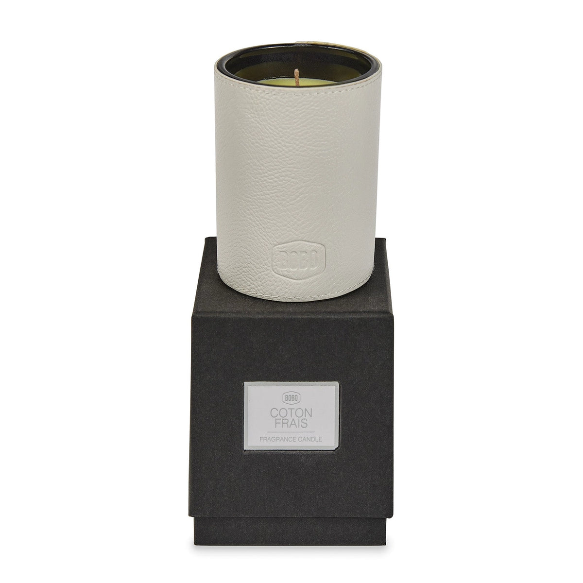 Cotton Frais Faux Leather Wrapped Candle