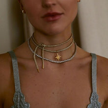 Load image into Gallery viewer, HART Star Compass Charm with Gold Lurex Necklace Cord