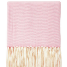 Load image into Gallery viewer, Pink Herringbone Fringed 50x60 Inch Throw Blanket