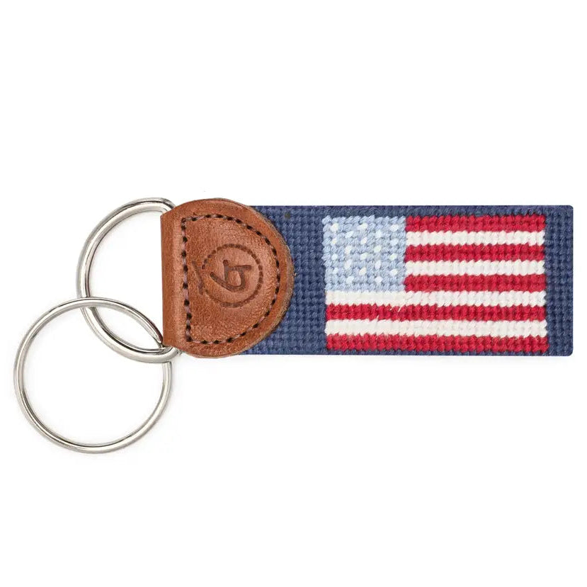 Keychain with American flag design on a white background