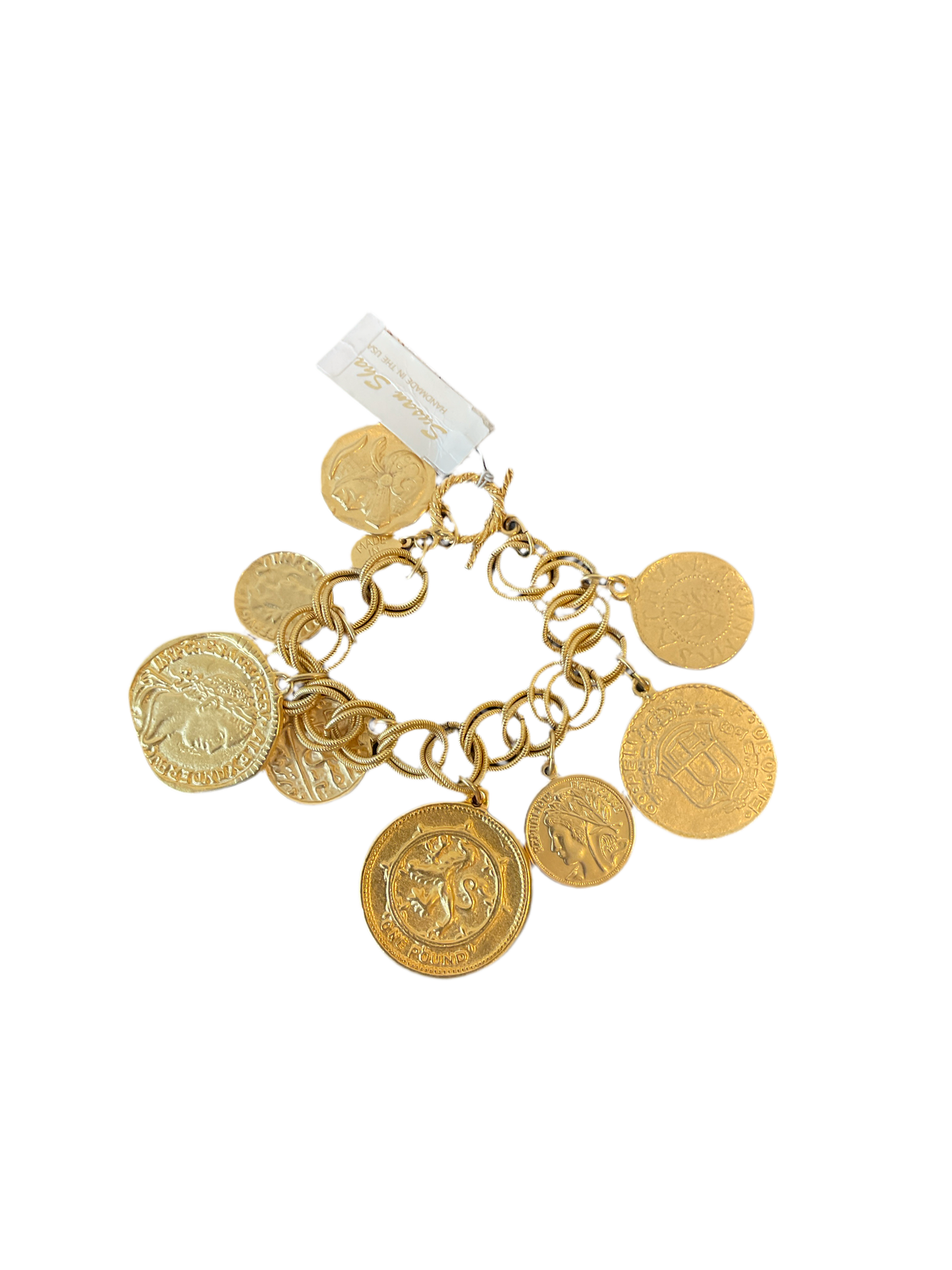 Handcast Large Gold Coins Bracelet
