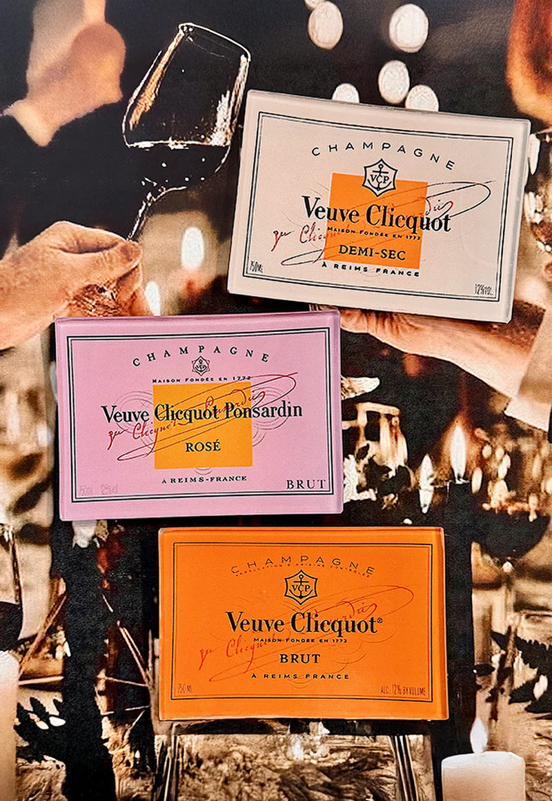 Veuve Clicquot Rosé Decoupage Glass Tray