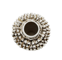 Load image into Gallery viewer, White Ceramic Vase Gold Design