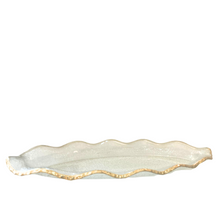 Load image into Gallery viewer, Glass Tray With Gold Scalloped Rim