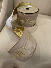 Load image into Gallery viewer, Dupion Merry Christmas Embroidered Ribbon