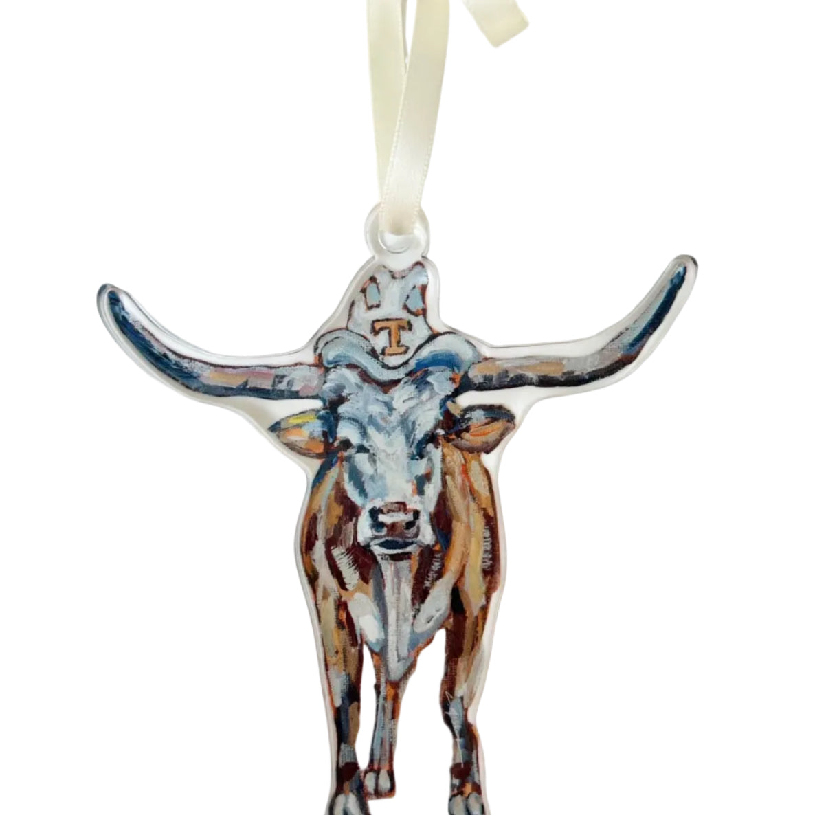 Acrylic Texas Longhorn Ornament