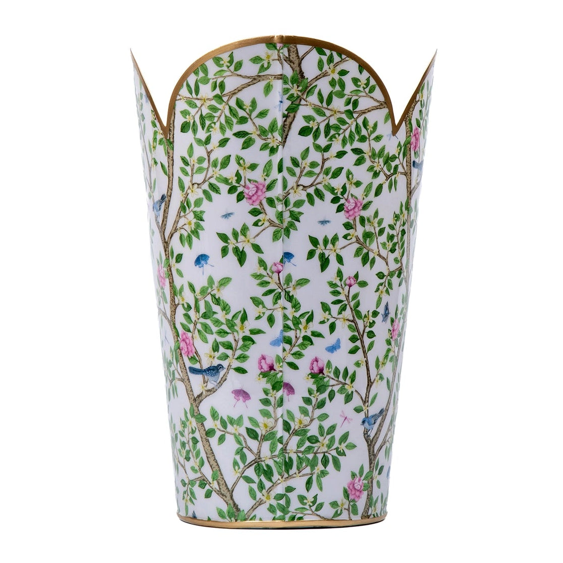 Elsie's Garden Enameled Tulip Top Waste Basket
