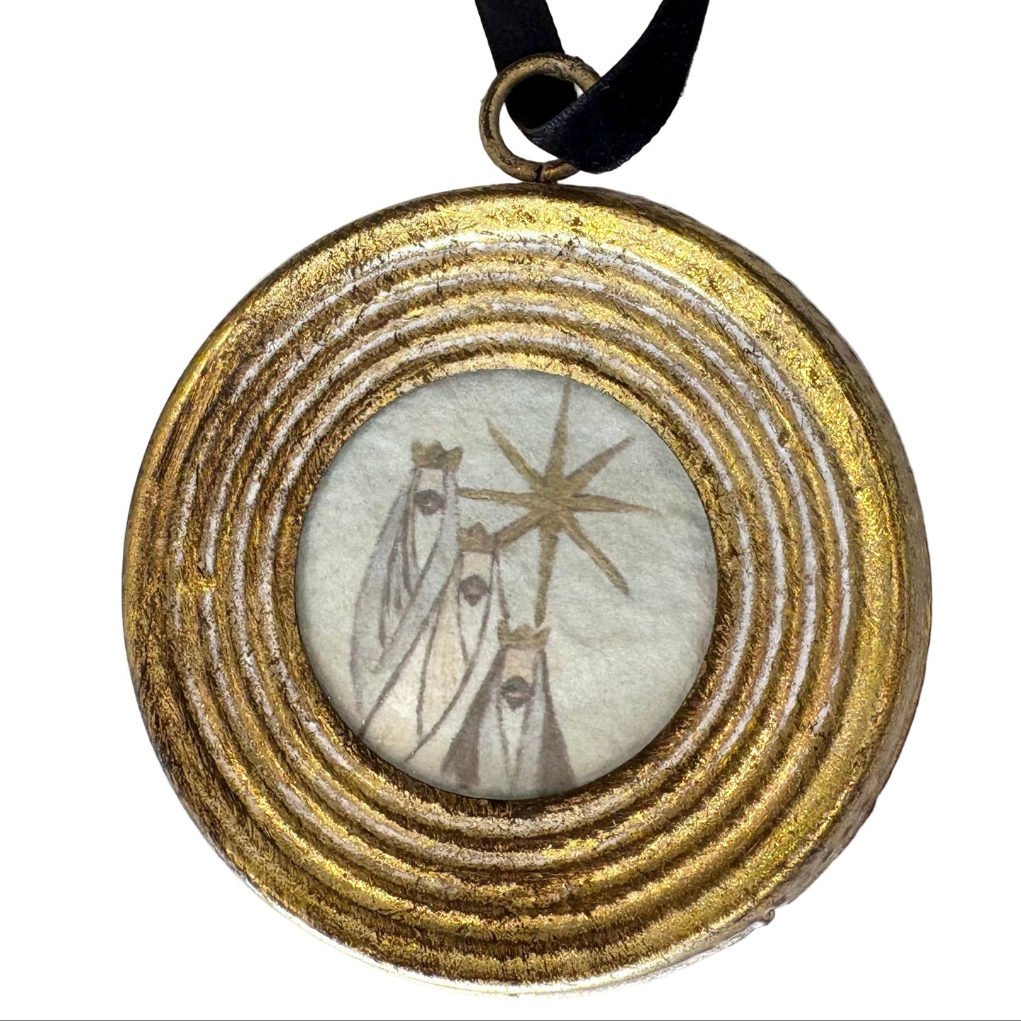Round Framed Nativity Ornament