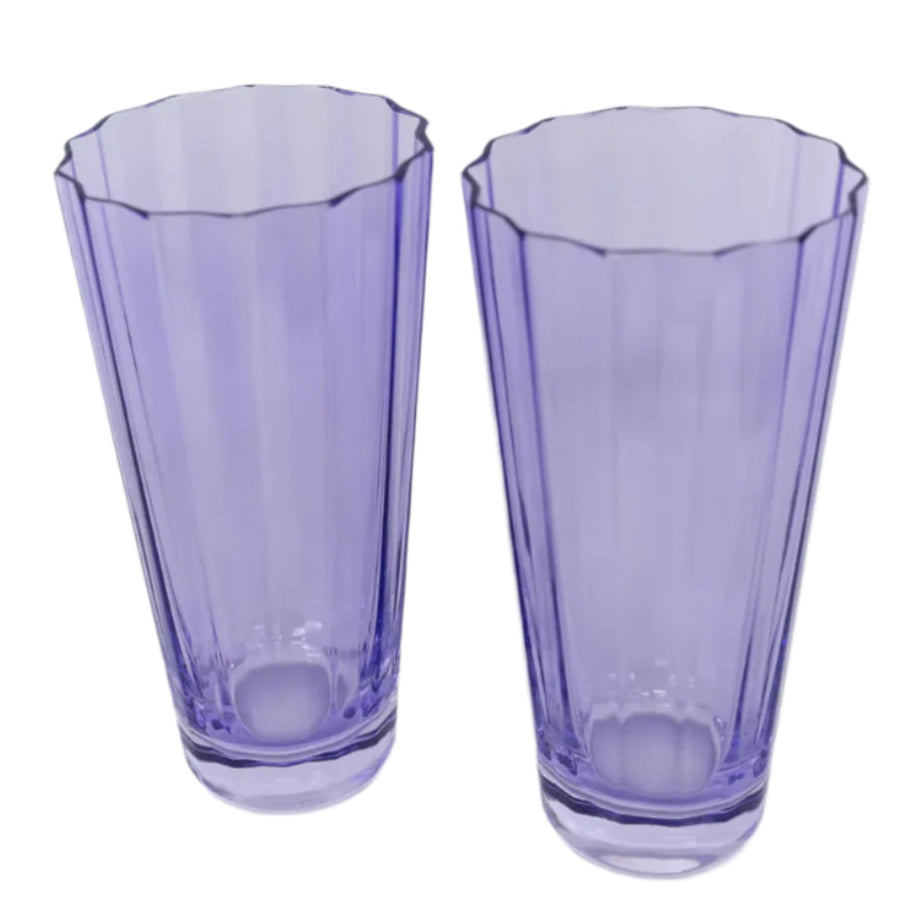 Estelle Colored Glass Lavender Sunday High Balls - Set of 2