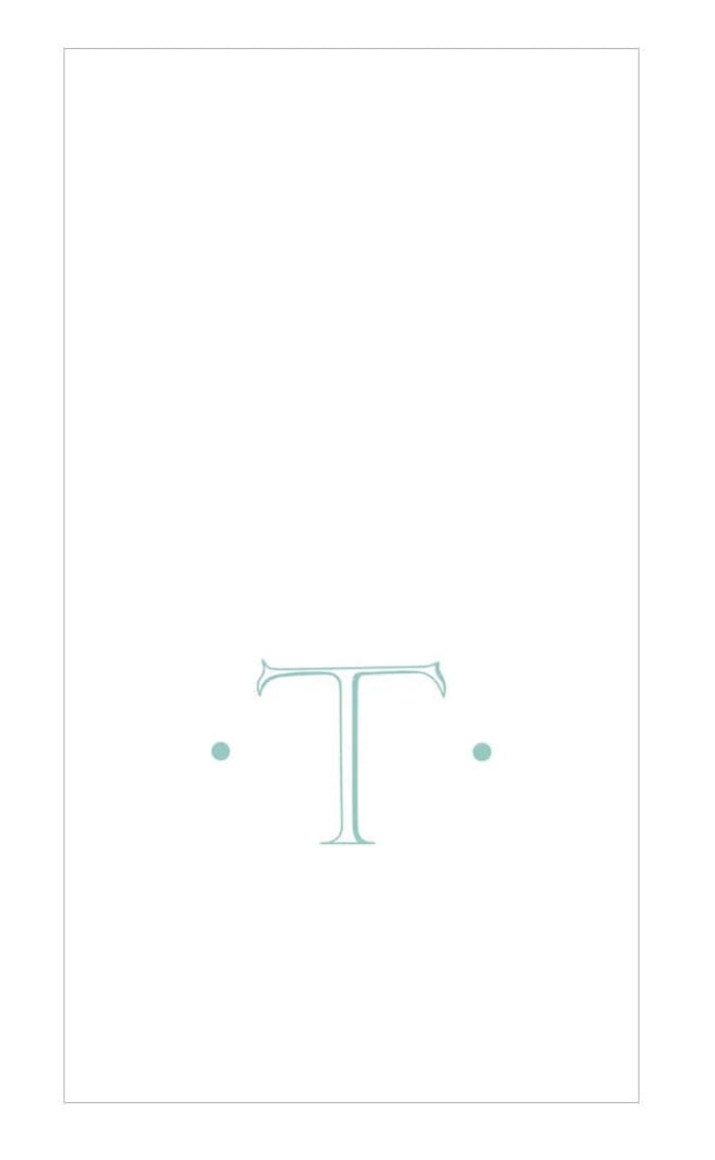 Caspari Antique Robin's Egg Single Initial Boxed Guest Towels