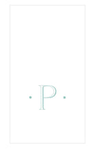 Load image into Gallery viewer, Caspari Antique Robin's Egg Single Initial Boxed Guest Towels