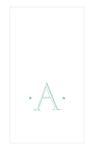 Load image into Gallery viewer, Caspari Antique Robin's Egg Single Initial Boxed Guest Towels