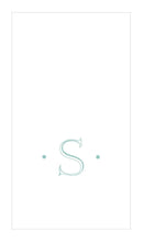 Load image into Gallery viewer, Caspari Antique Robin's Egg Single Initial Boxed Guest Towels