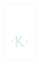 Load image into Gallery viewer, Caspari Antique Robin's Egg Single Initial Boxed Guest Towels