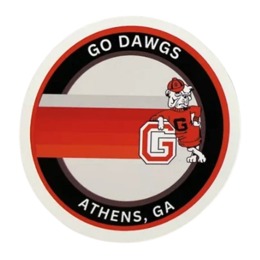 Vintage Go Dawgs Round Sticker