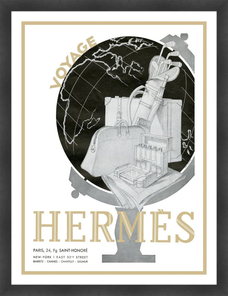 Hermes Paris Voyage Framed Giclee Art