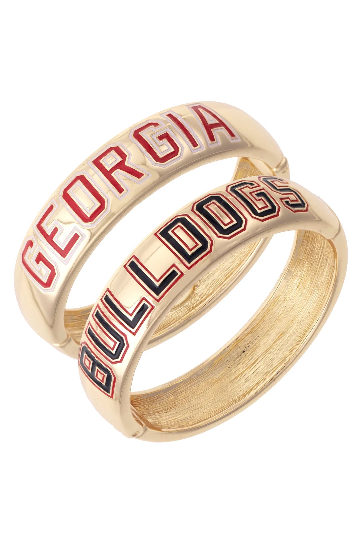 Georgia Bulldogs Wide Polished Metal Hinge Bangle