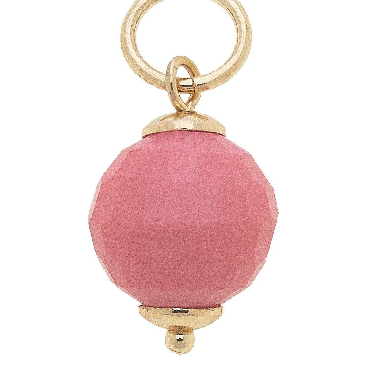 Faceted Bead Charm in Pink