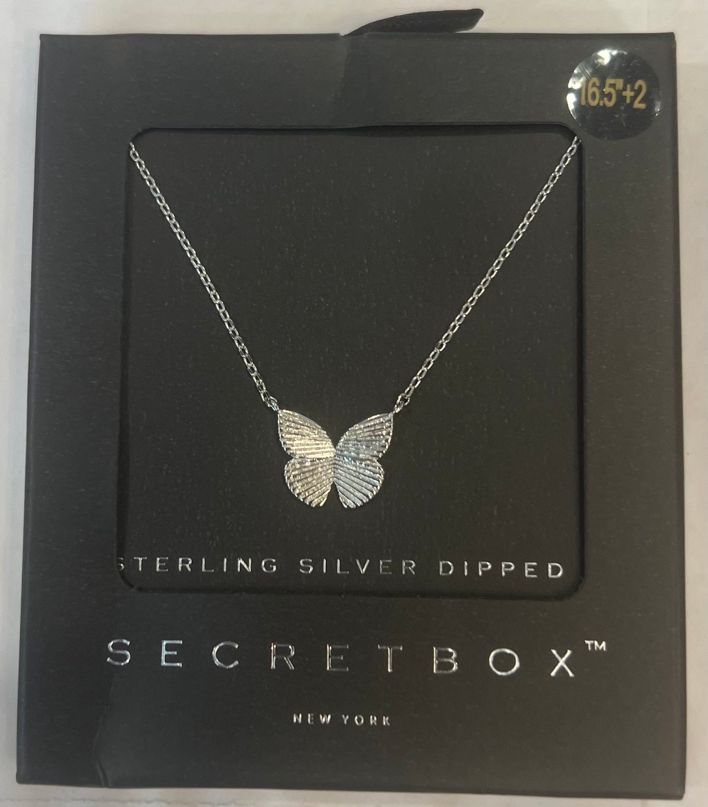 Butterfly Pendant Necklace Sterling Silver Dipped