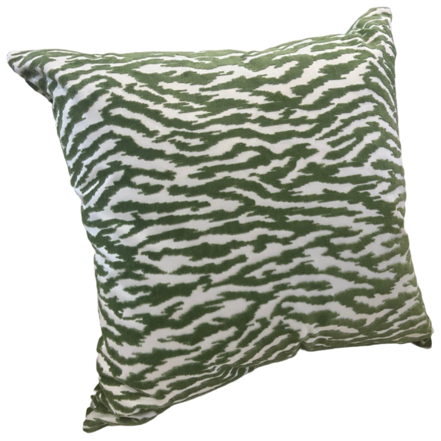 Green Velvet Tiger Stripe Pillow