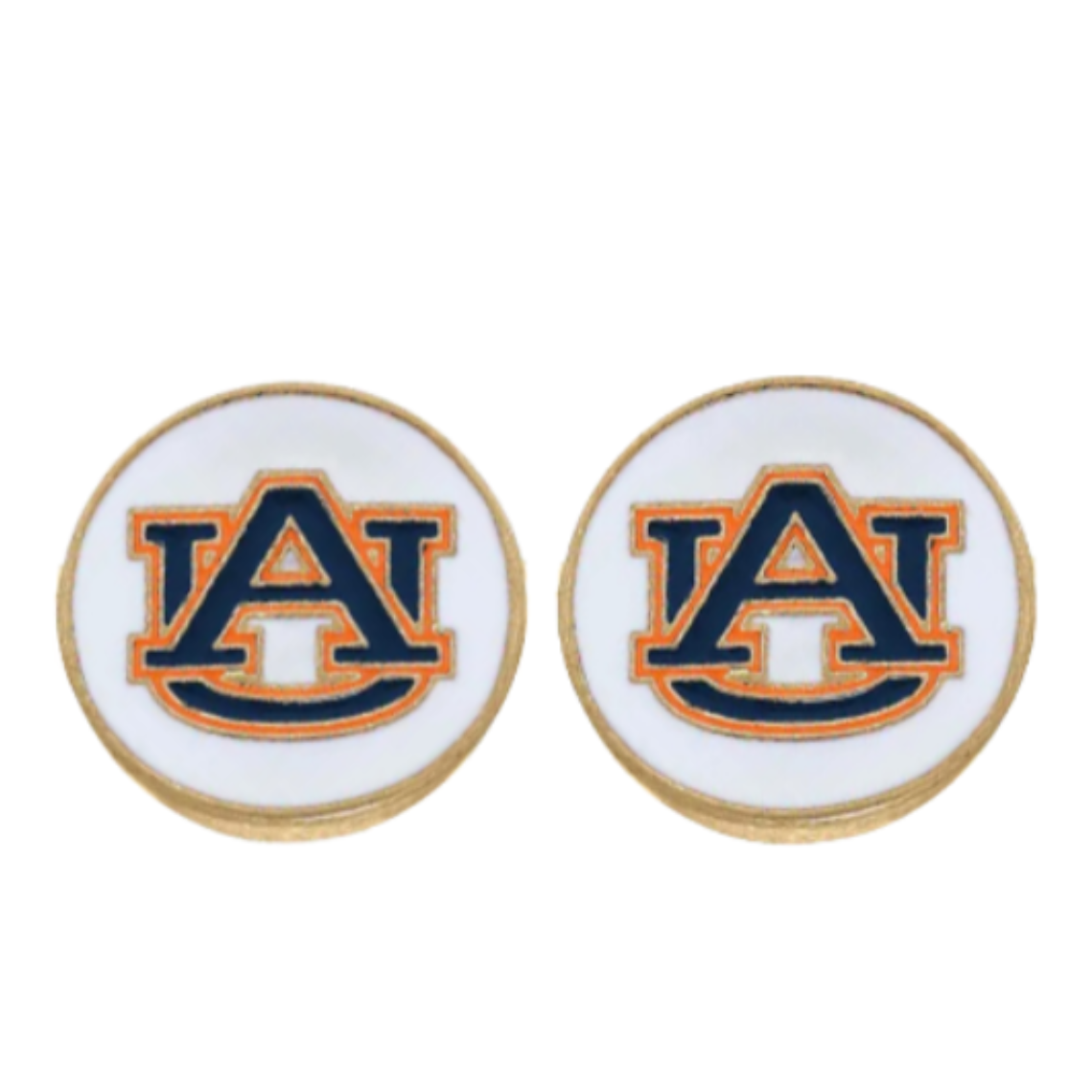 Auburn White Enamel Earring