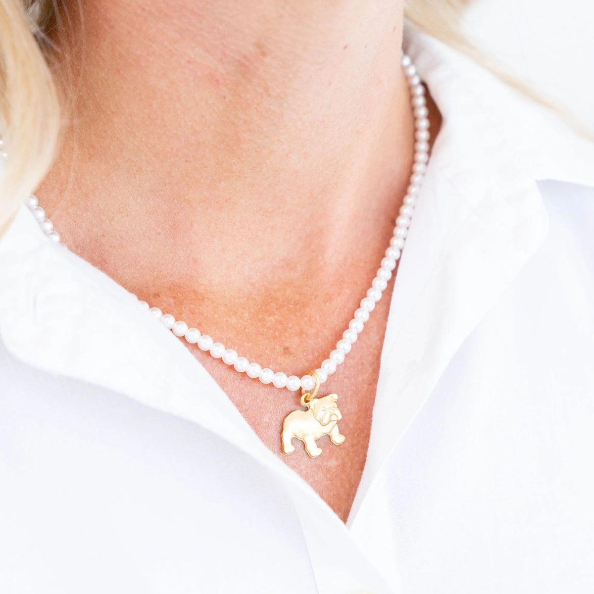 Susan Shaw Alys Bulldog Pearl Necklace