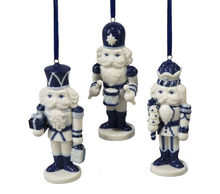 Load image into Gallery viewer, Porcelain Delft Blue Nutcracker Ornament