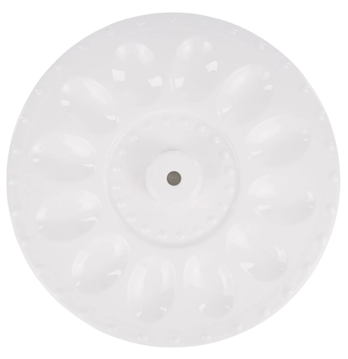 White Detailed Egg Plate